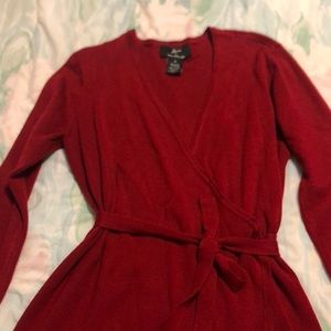 Red Wrap Sweater Dress